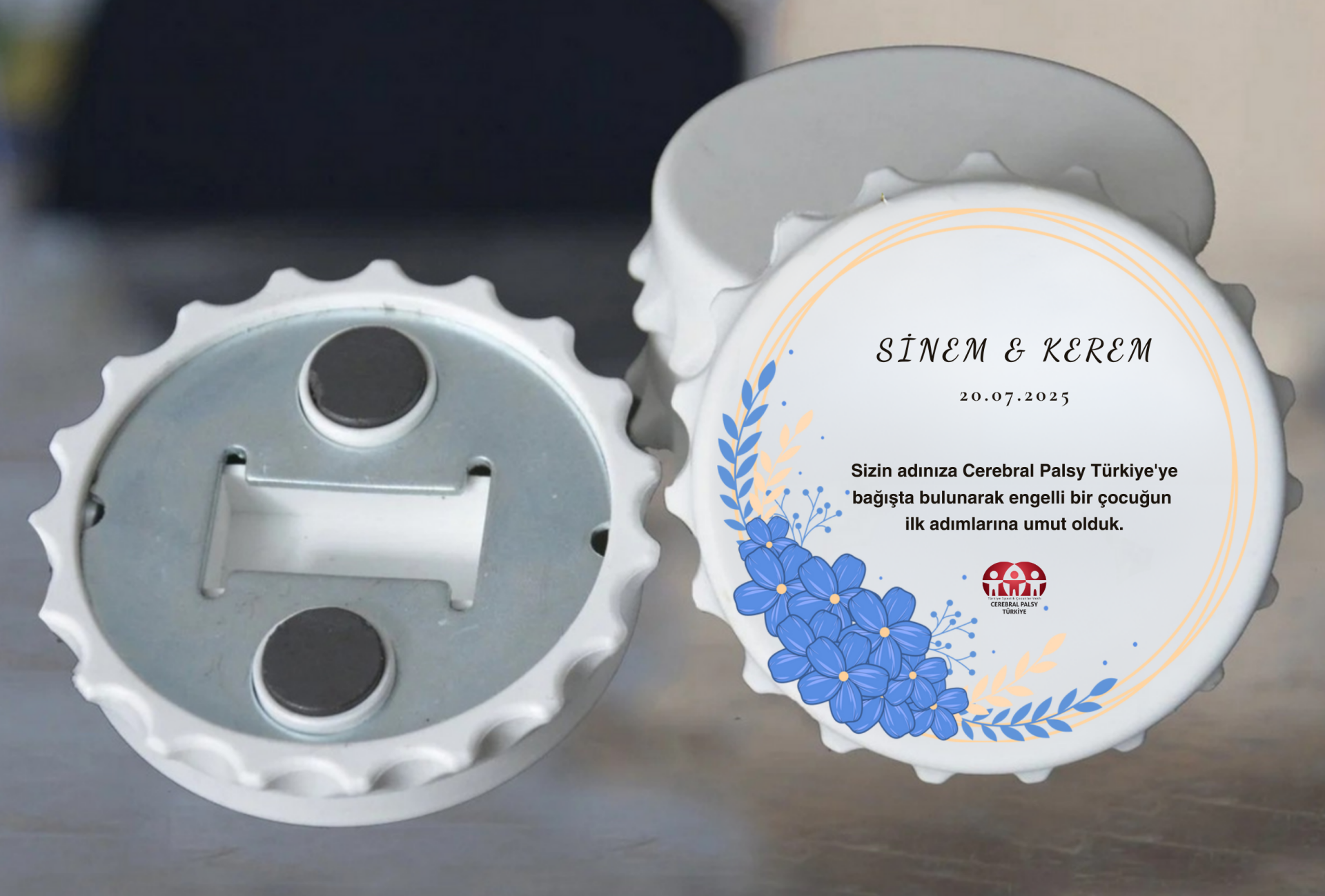 Türkiye Spastik Çocuklar Vakfı - Mavi Çiçek Detaylı Açacak Magnet