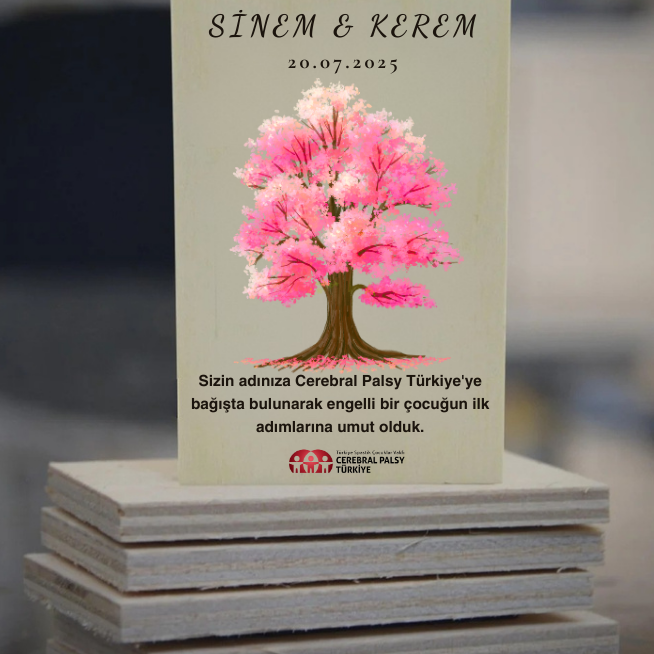 Türkiye Spastik Çocuklar Vakfı - Sakura Ağacı Ahşap Magnet