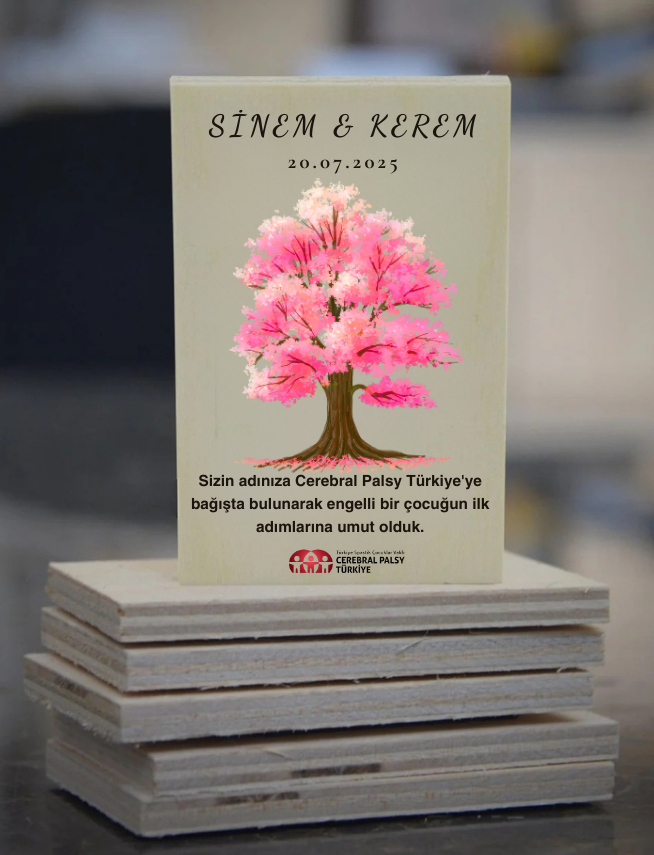 Türkiye Spastik Çocuklar Vakfı - Sakura Ağacı Ahşap Magnet