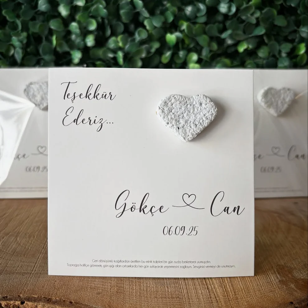 Plantamila - Beyaz Kalpli El Yazılı Tohum Kartı