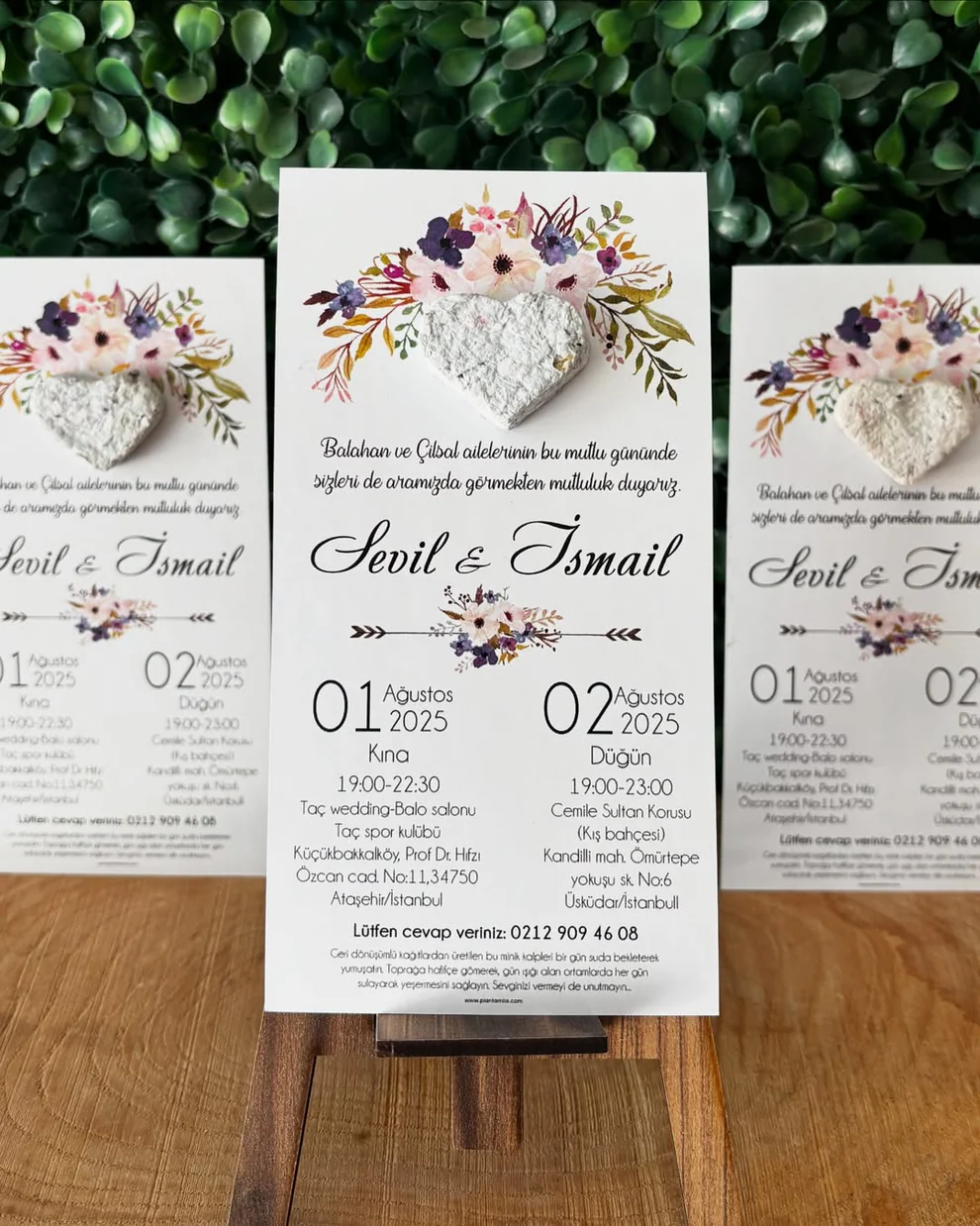 Plantamila - Çiçek Çelenkli Beyaz Tohum Kartı