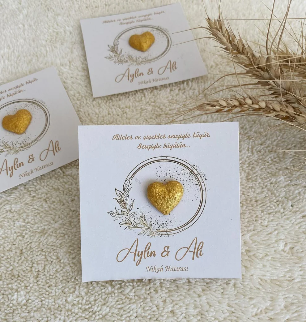 My Design - Gold Kalpli Çember Detaylı Tohum Kartı