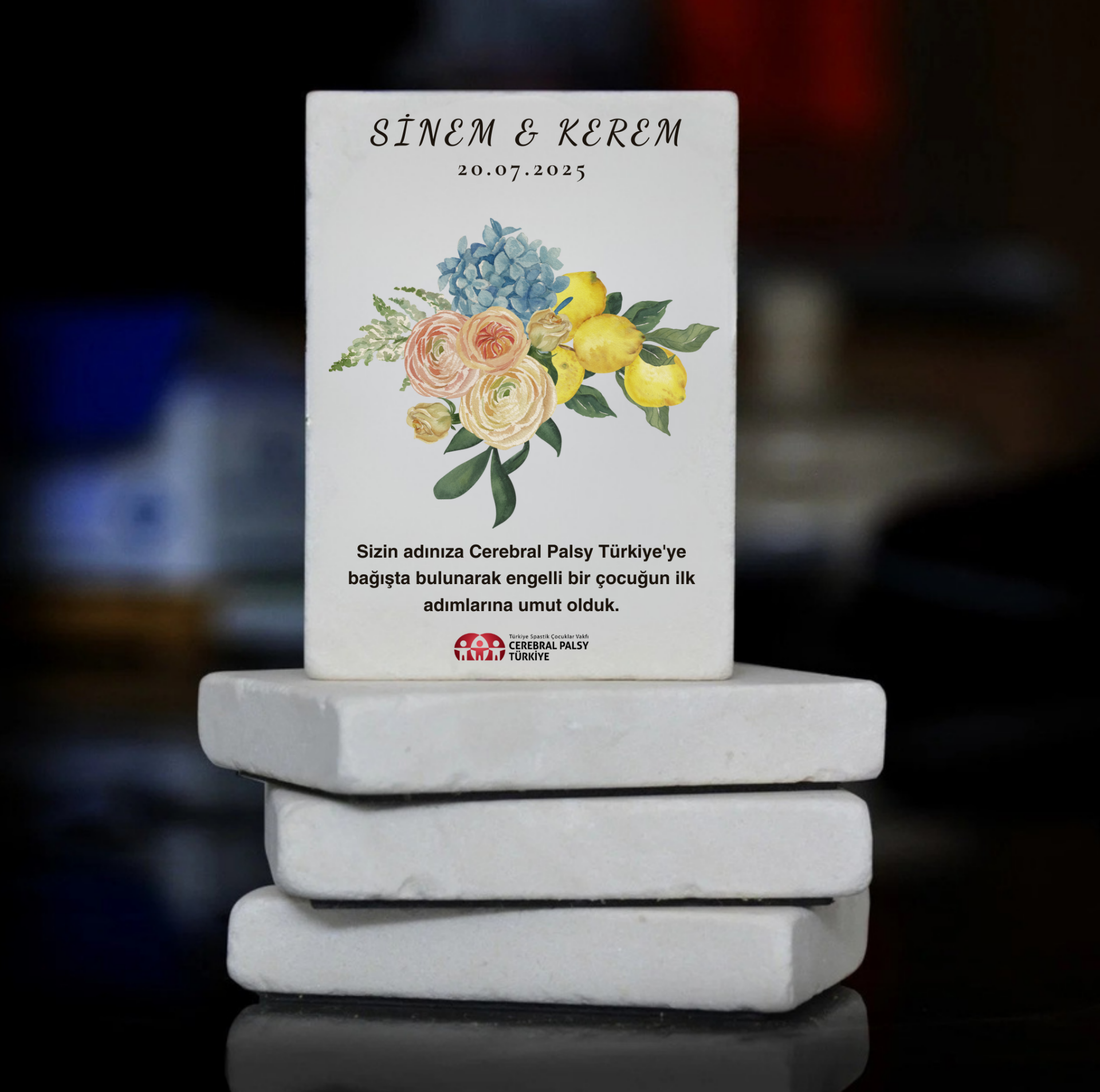 Türkiye Spastik Çocuklar Vakfı - Limon Çiçeği Taş Magnet