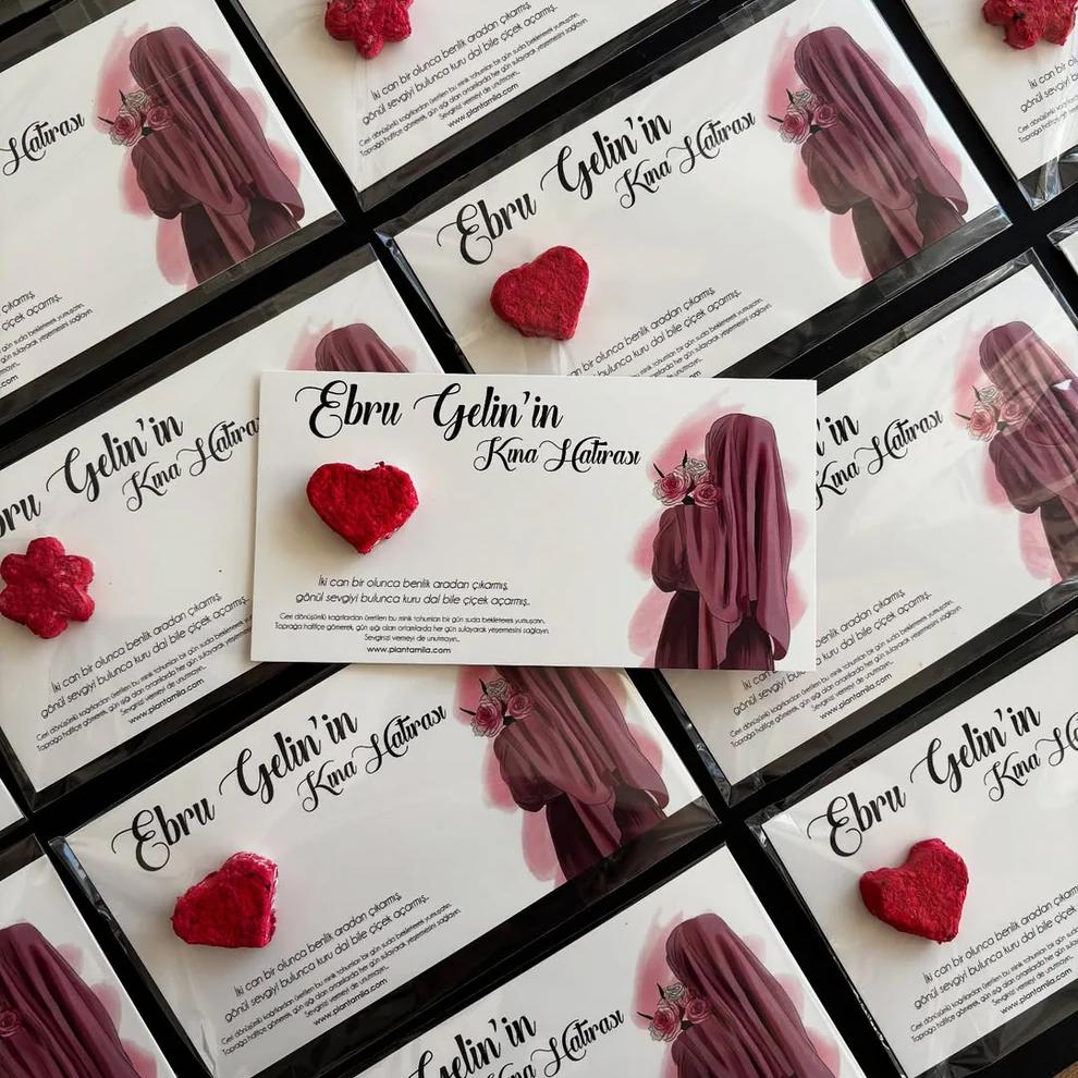 Plantamila - Kırmızı Kalpli Kına Tohum Kartı