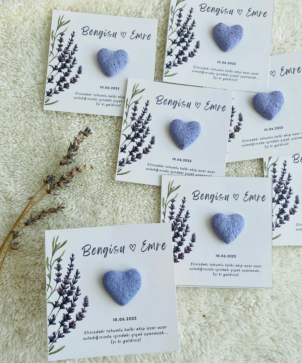 My Design - Lila Kalpli Lavanta Detaylı Tohum Kartı