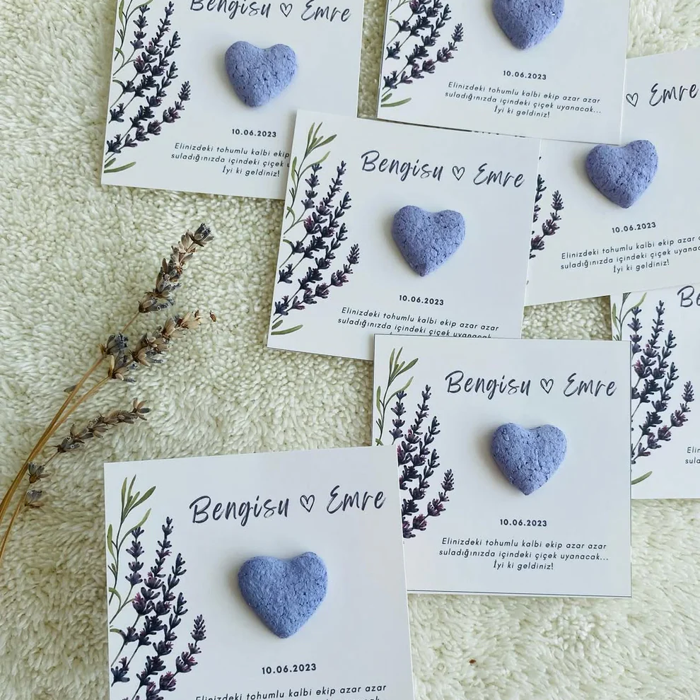 My Design - Lila Kalpli Lavanta Detaylı Tohum Kartı