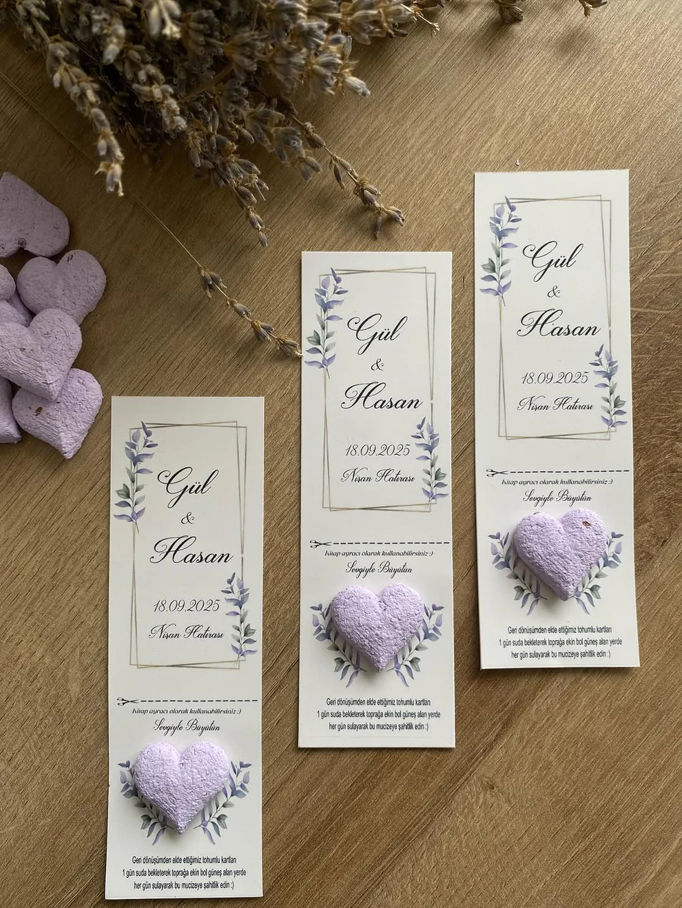 My Design - Beyaz Kalpli Çerçeve Detaylı Kitap Ayracı Tohum Kartı