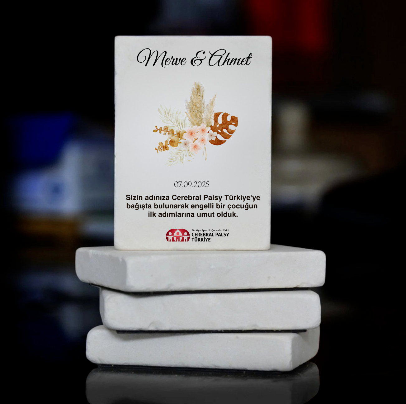 Türkiye Spastik Çocuklar Vakfı - Sonbahar Temalı Taş Magnet