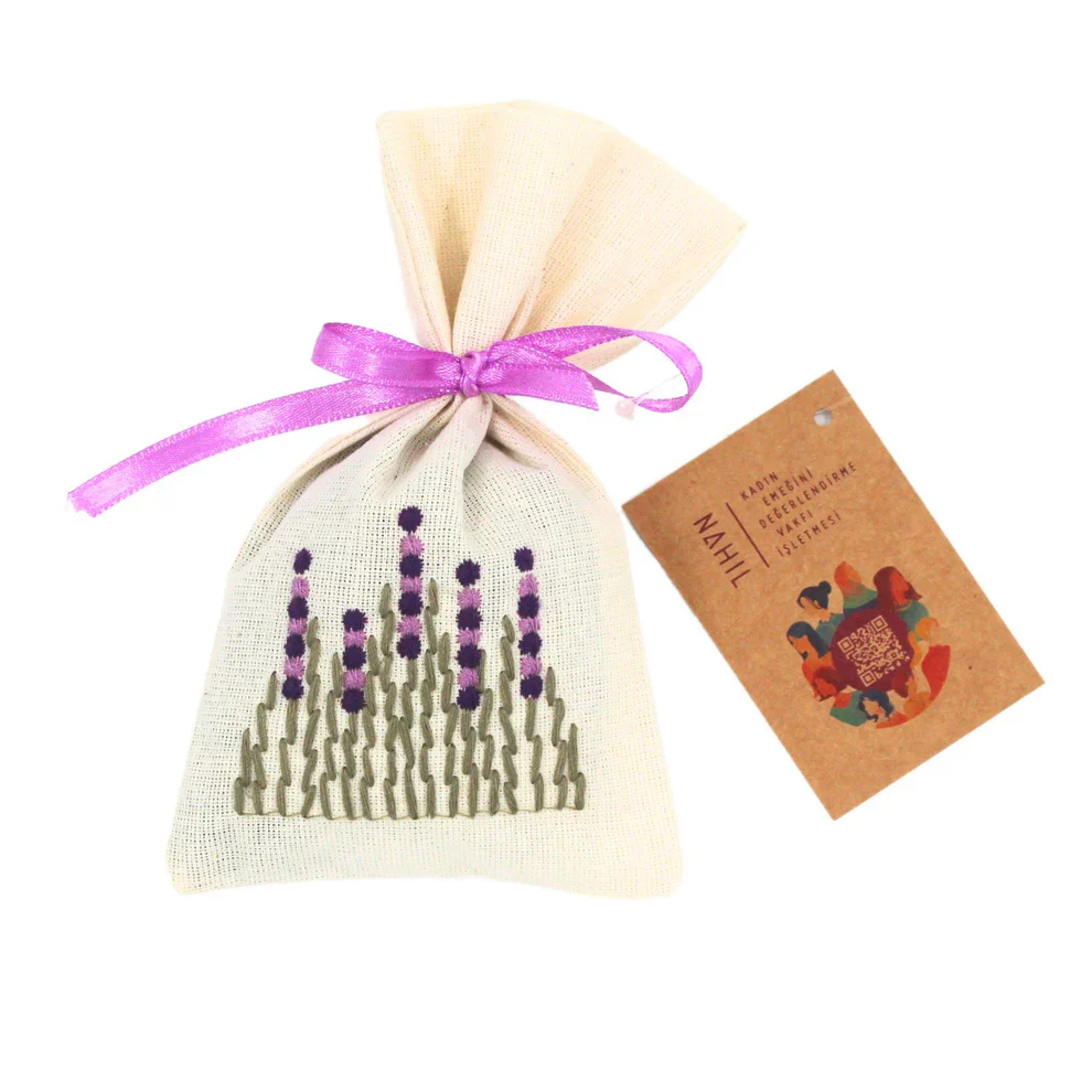 NAHIL - Çubuk Nakışlı İşlemeli Lavanta Kesesi