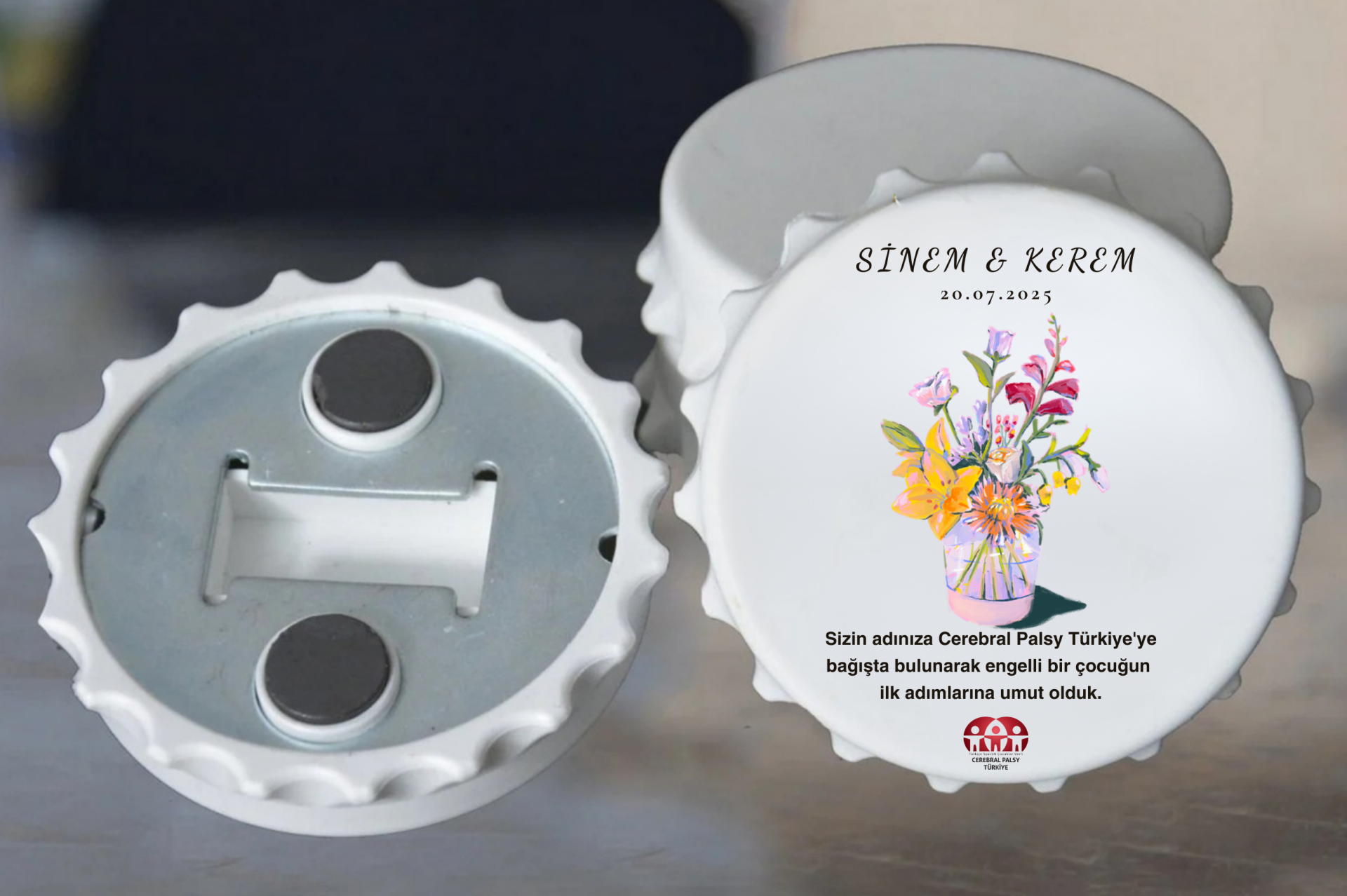 Türkiye Spastik Çocuklar Vakfı - Vazolu Çiçekli Açacak Magnet