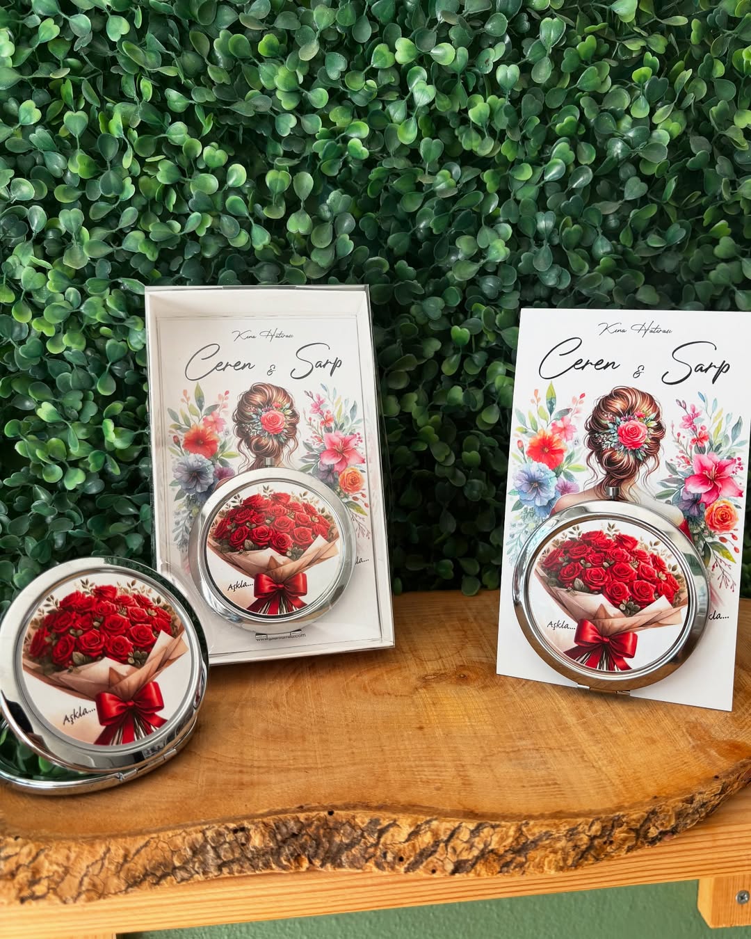 Plantamila - Kına Hediyelik El Aynası (Kutusuz - Kart Dahil)