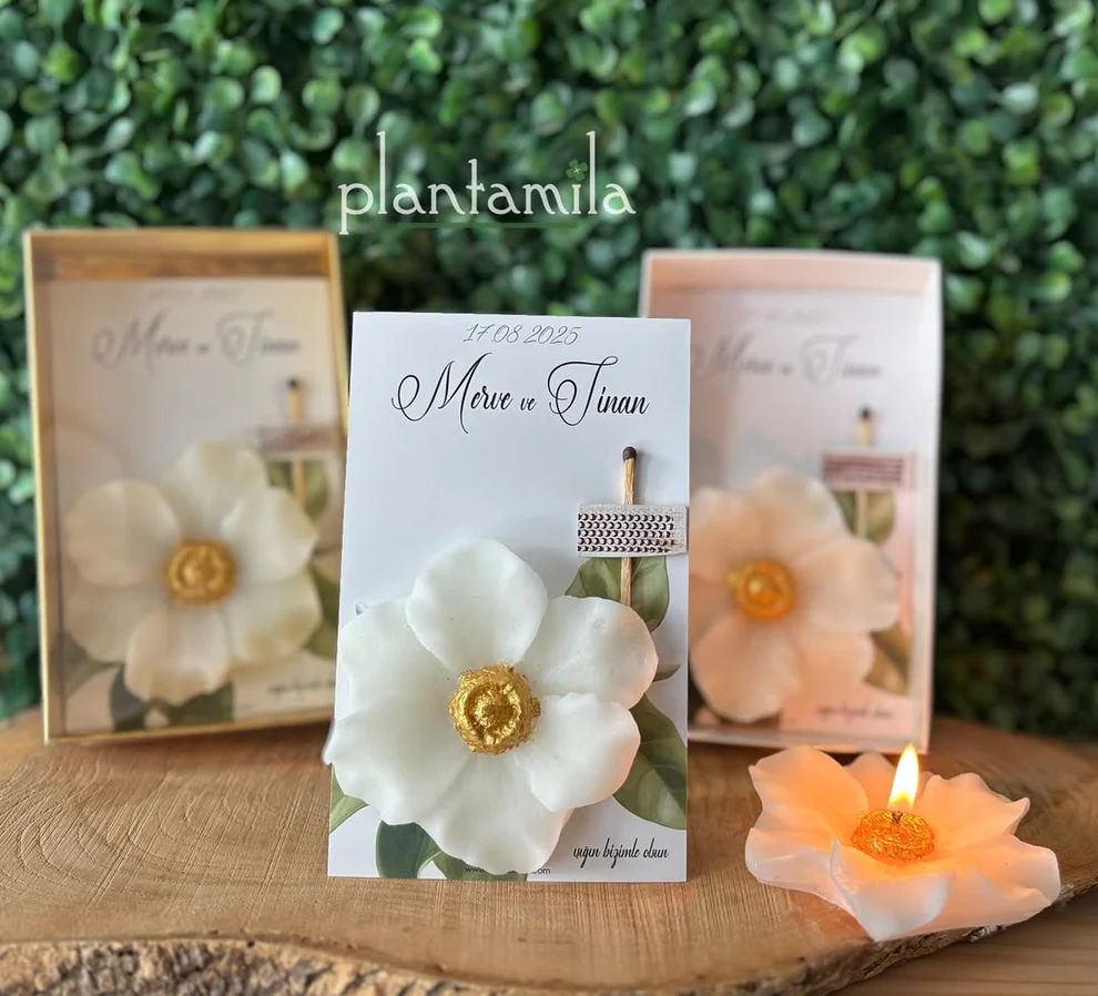 Plantamila - Çiçekli Hediyelik Mum