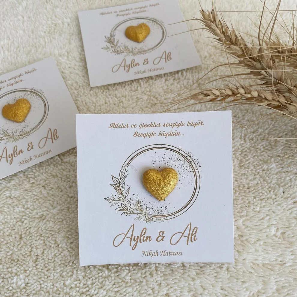 My Design - Gold Kalpli Çember Detaylı Tohum Kartı