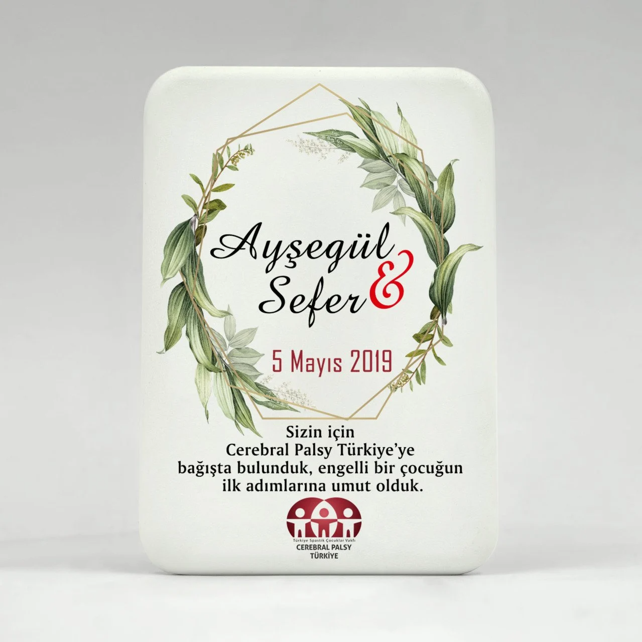 Türkiye Spastik Çocuklar Vakfı - Yeşil Yaprak Çemberi Plastik Magnet