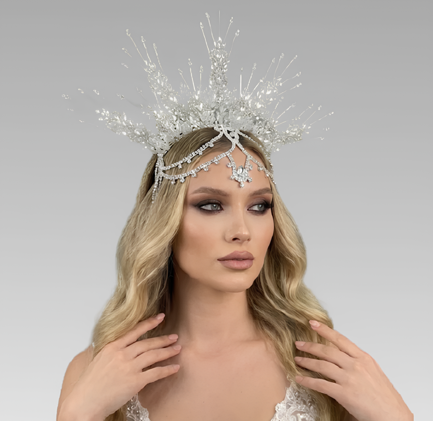 Gelinaksesuari - El Yapımı Güneş Işığı Gelin Tacı | 6215
