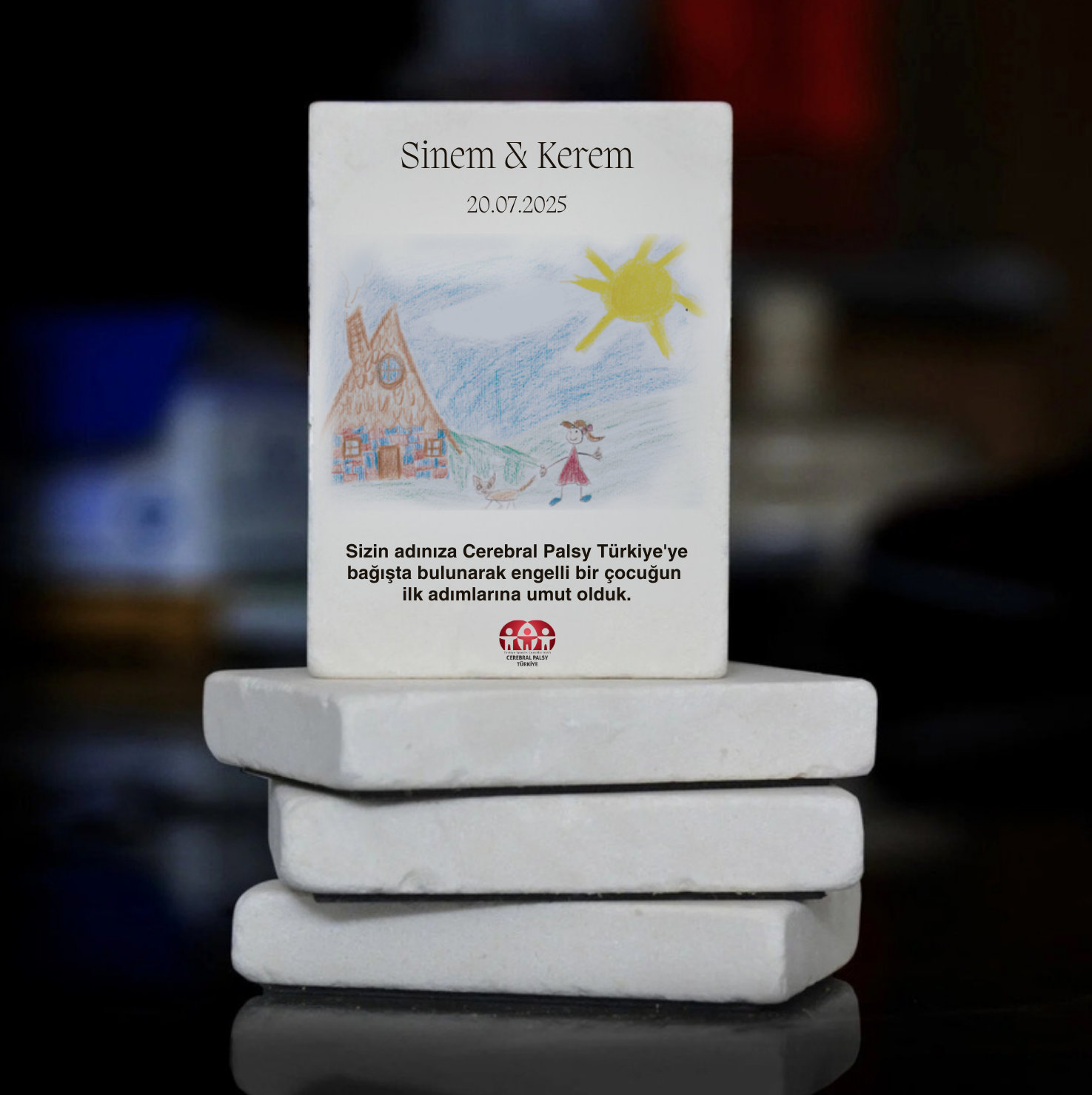 Türkiye Spastik Çocuklar Vakfı - Resim Detaylı Taş Magnet