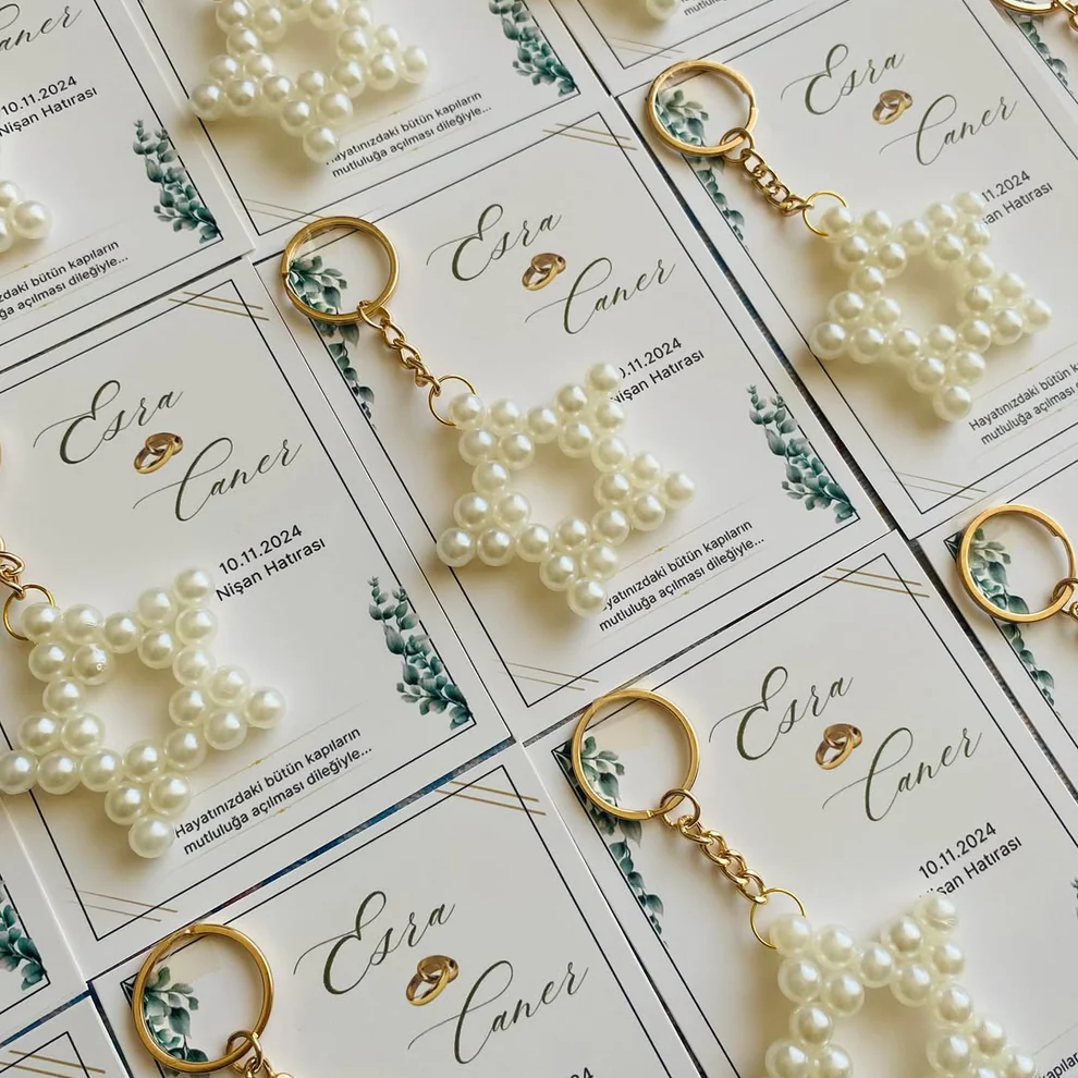 My Design - Boncuklu Yıldız Sade Anahtarlık