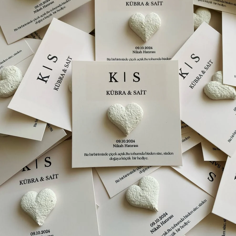 My Design - Beyaz Kalpli Sade Tohum Kartı