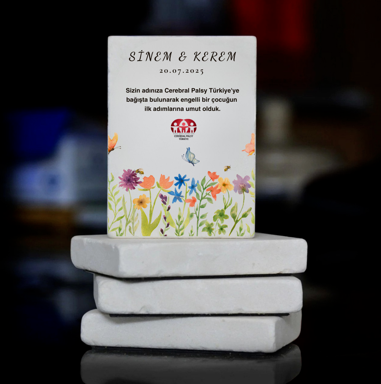 Türkiye Spastik Çocuklar Vakfı - Bahar Çiçekleri Taş Magnet