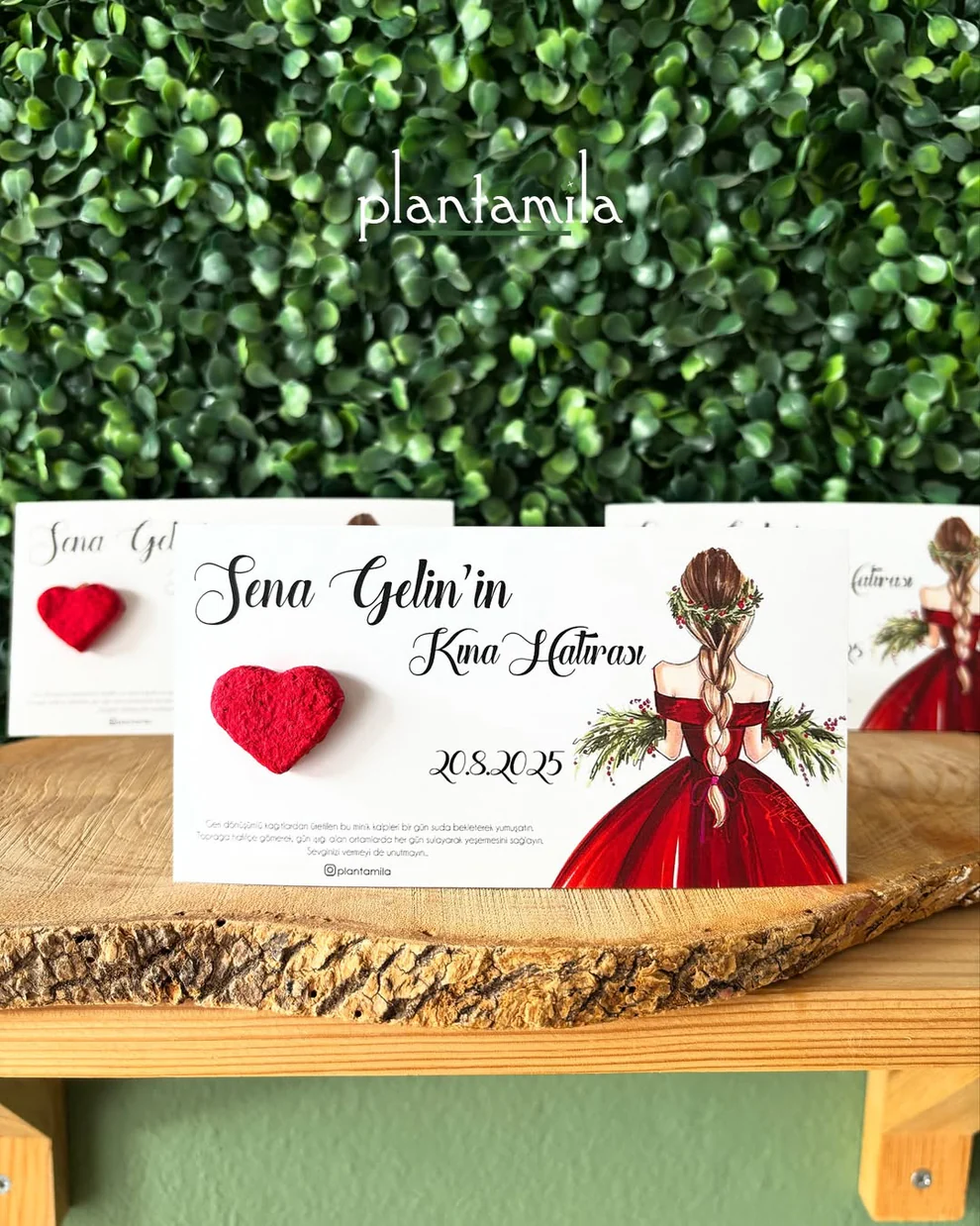 Plantamila - Kırmızı Kalpli Kına Hatırası Tohum Kartı