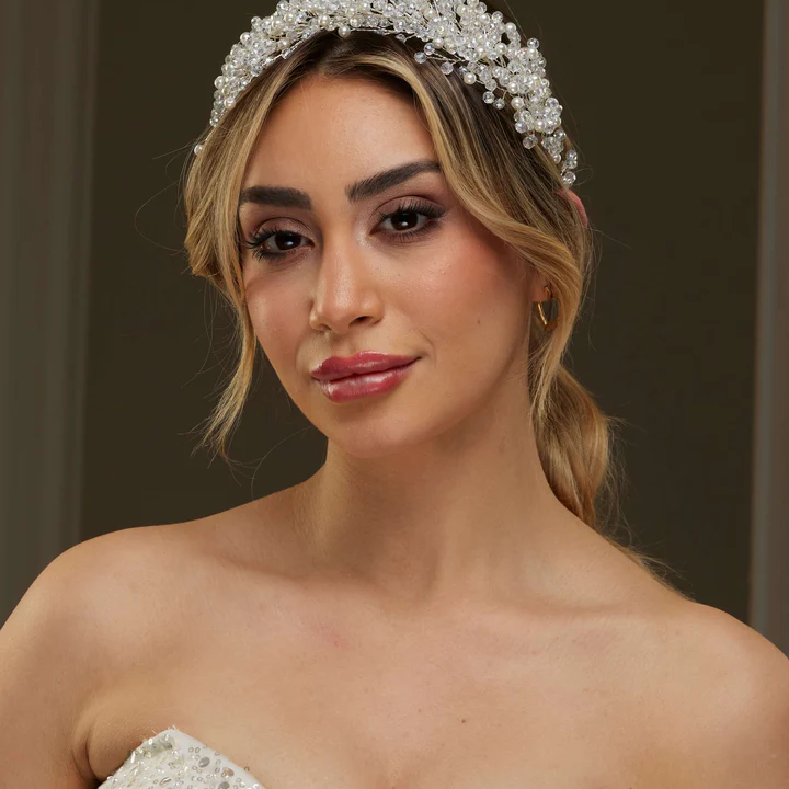 Gelinaksesuari - Kristal ve Boncuk Detaylı Gelin Saç Aksesuarı | 141