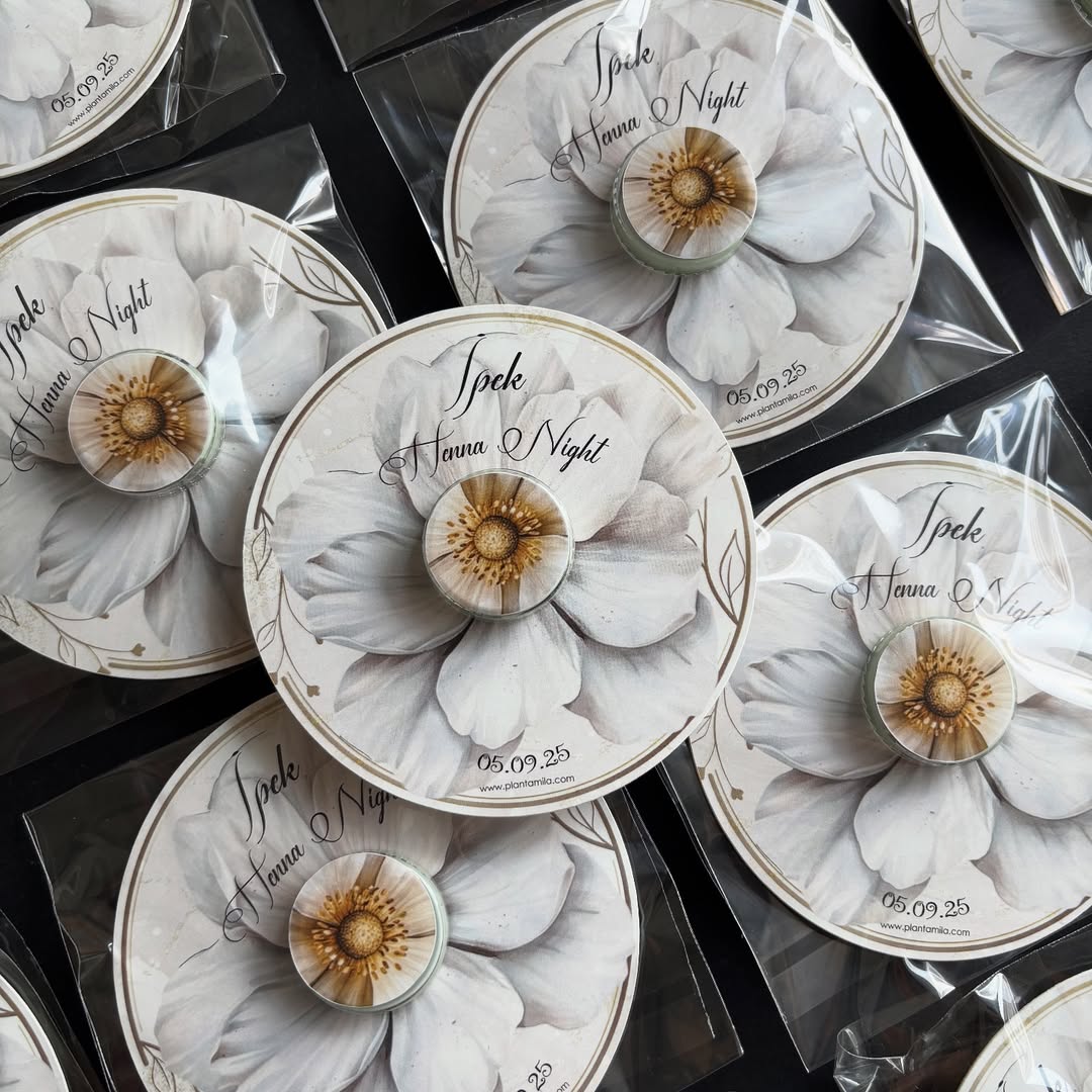 Plantamila - Yuvarlak Beyaz Çiçek Kartlı Mini El Kremi