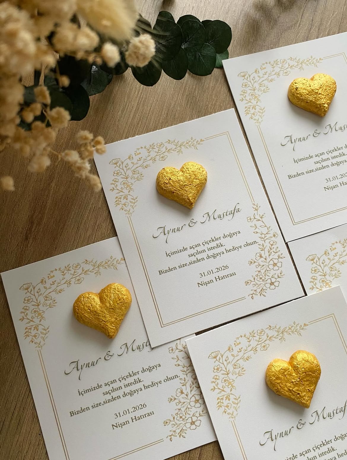 My Design - Gold Kalp Detaylı Şık Tasarım Tohum Kartı