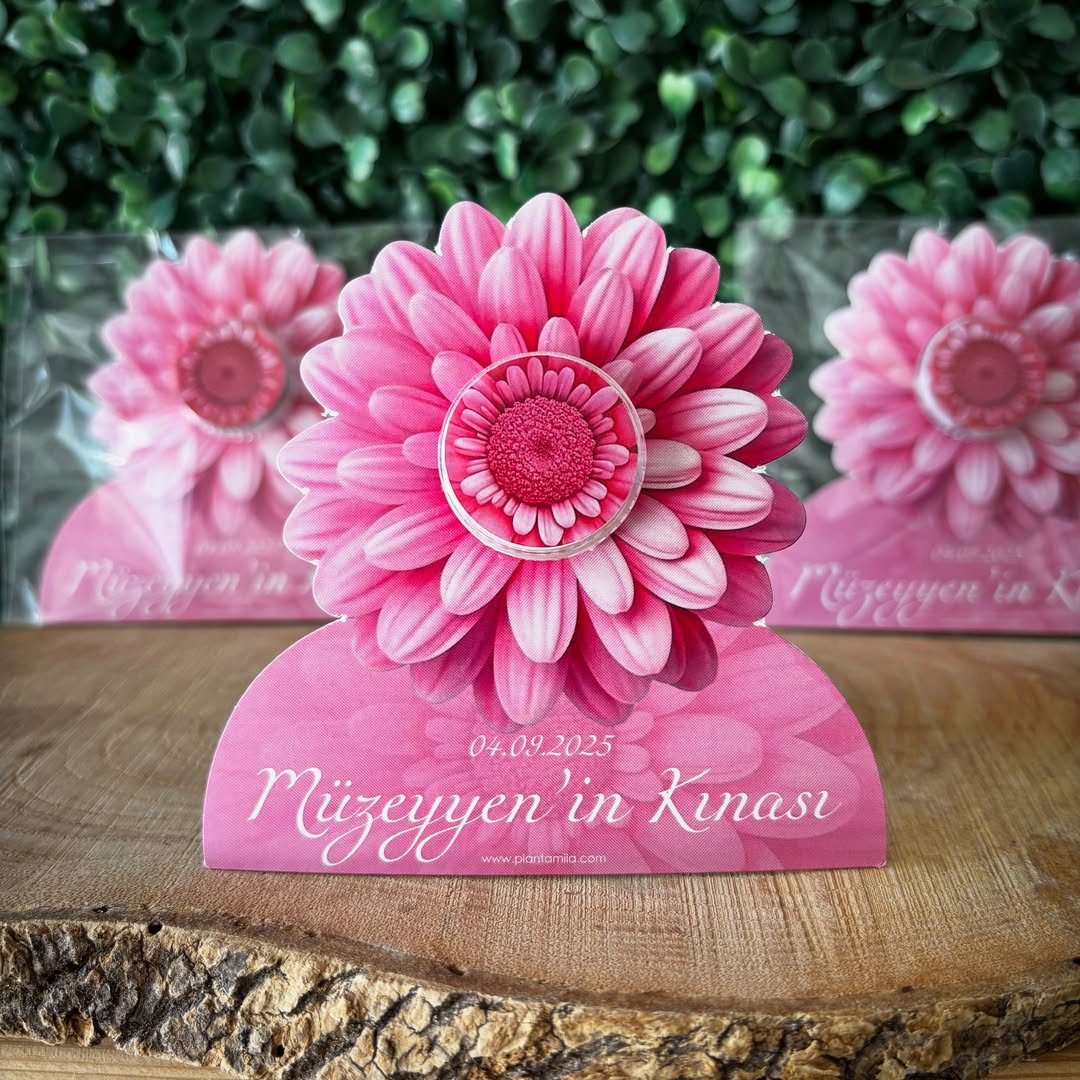 Plantamila - Pembe Çiçek Kartlı Kına Hatırası Mini El Kremi