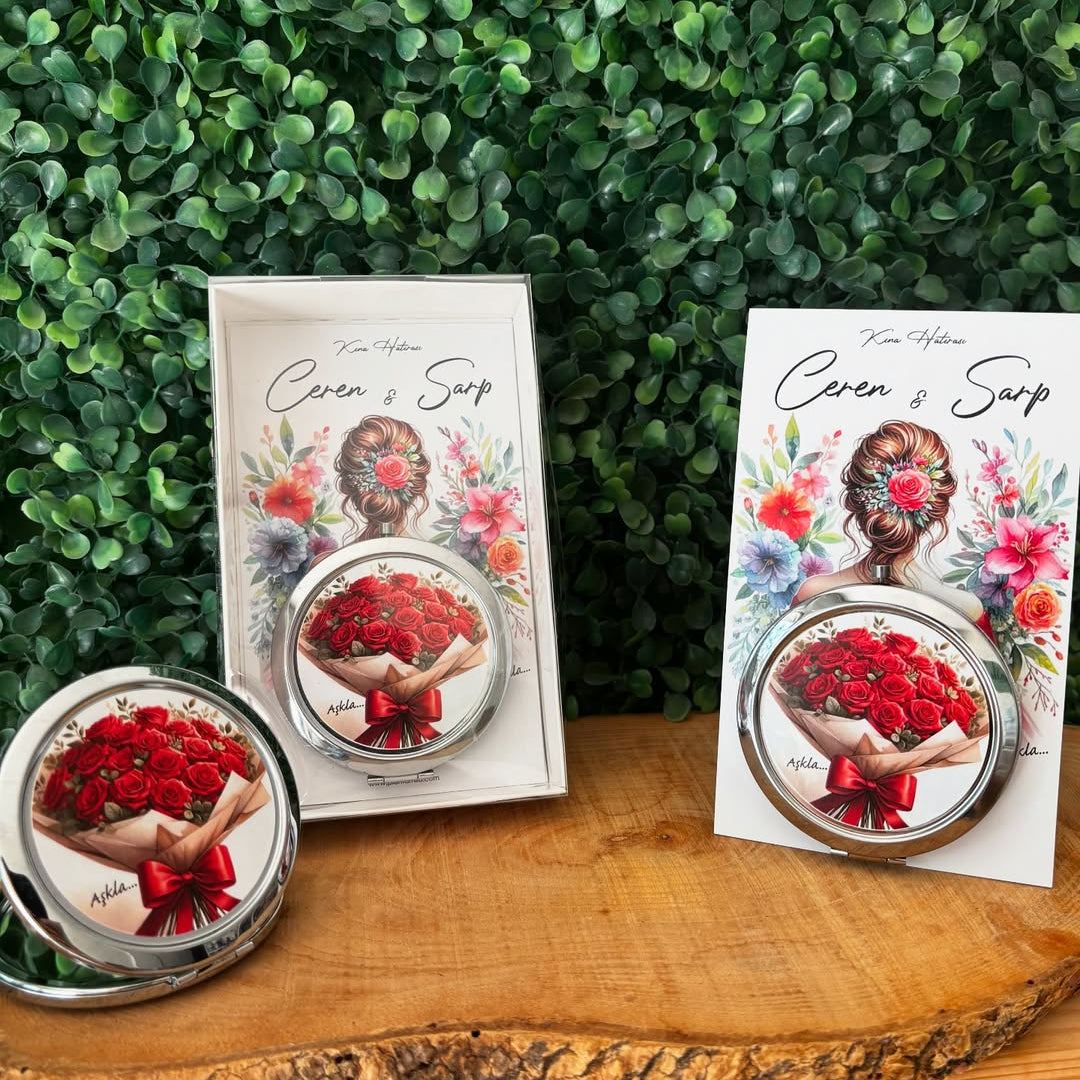 Plantamila - Kına Hediyelik El Aynası (Kutusuz - Kart Dahil)