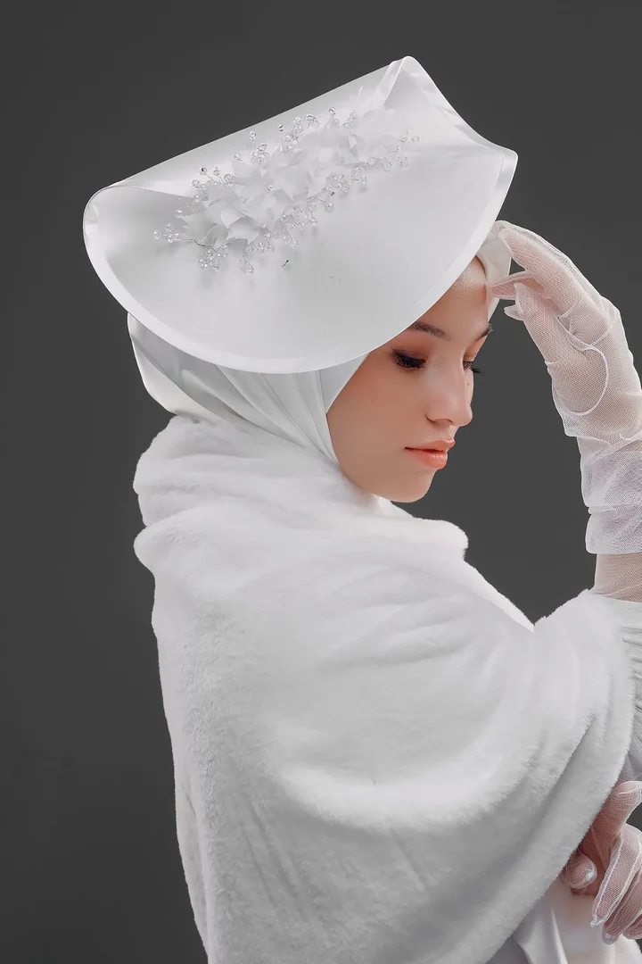 Gelinaksesuari - Vintage Çiçek Detaylı Şapka | 672