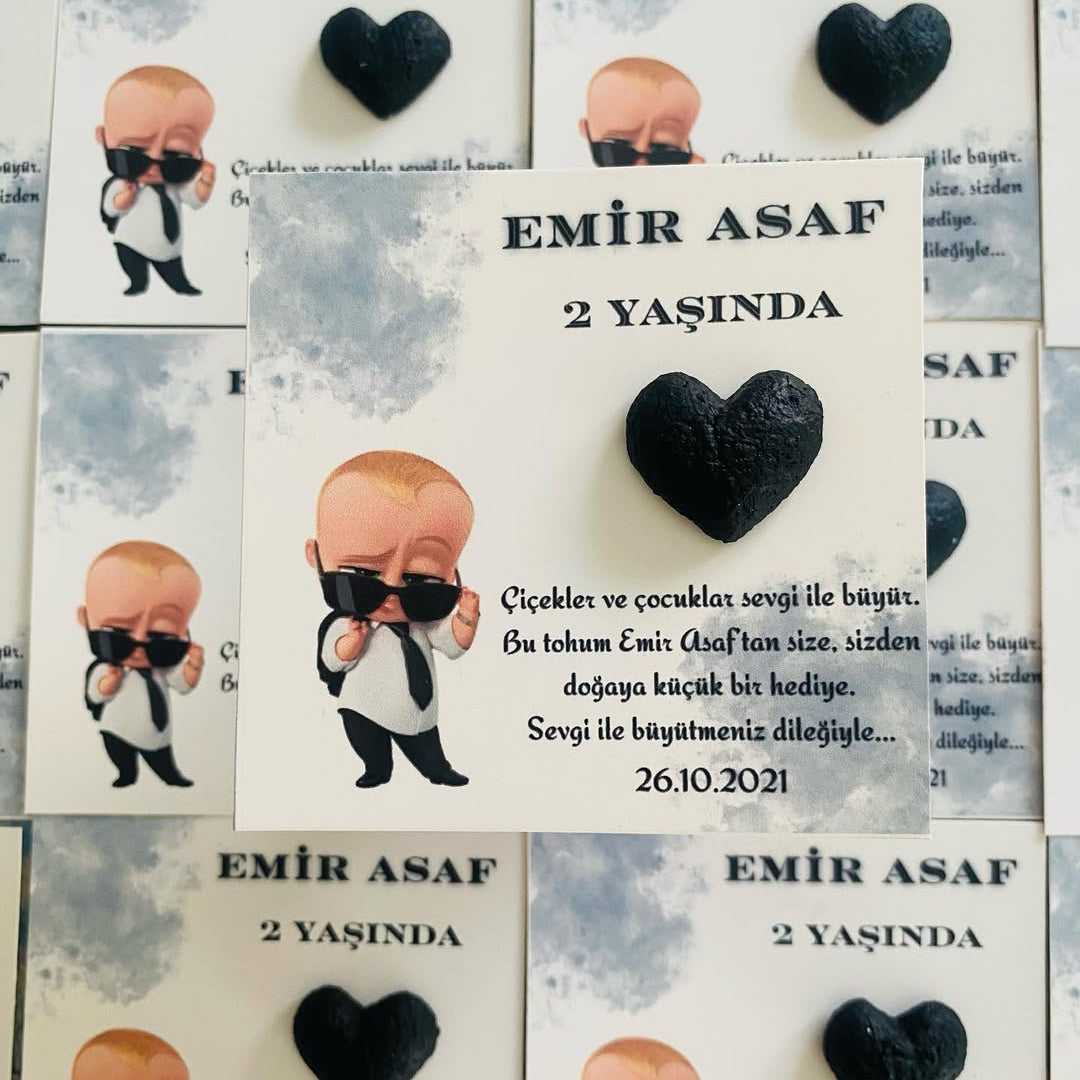 My Design - Patron Bebek Desenli Doğum Günü Tohum Kartı