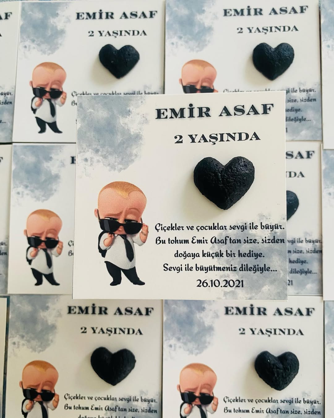 My Design - Patron Bebek Desenli Doğum Günü Tohum Kartı