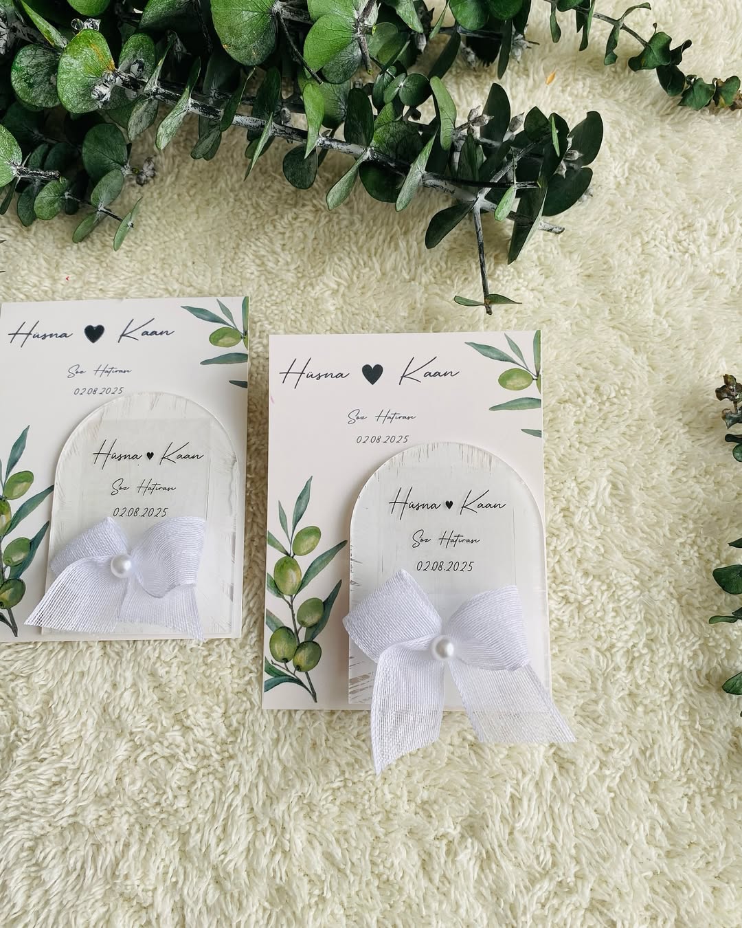 My Design - Zeytin Dalı Kart Detaylı Pileksi Magnet