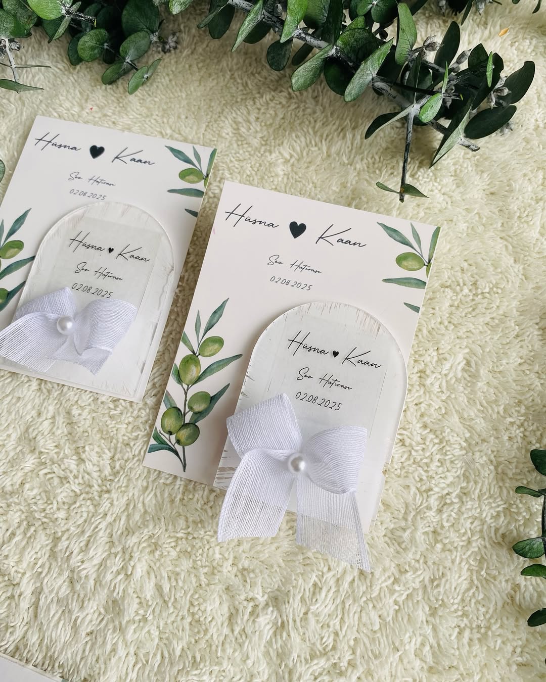 My Design - Zeytin Dalı Kart Detaylı Pileksi Magnet