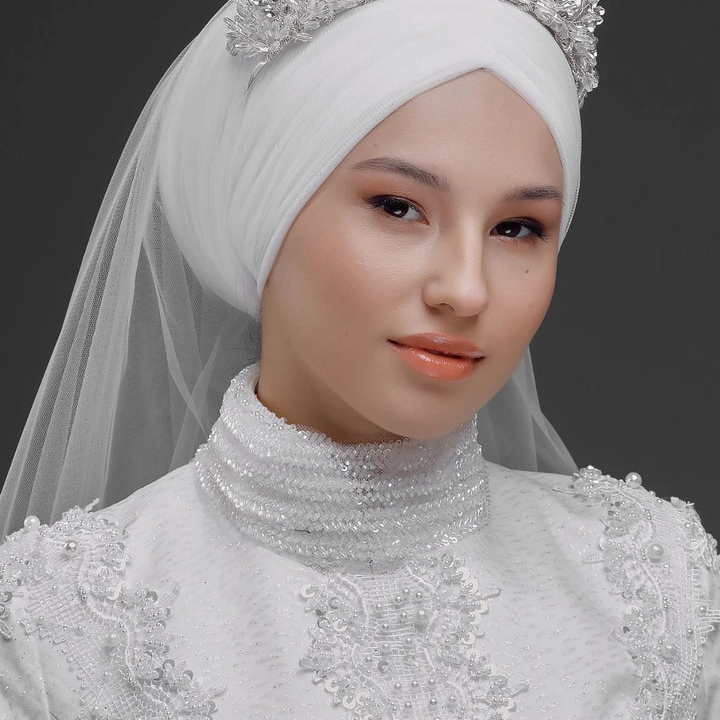 Gelinaksesuari - Kraliyet Işıltılı Yoğun Kristal Tesettür  Gelin Tacı – Zarif ve Göz Alıcı | 757