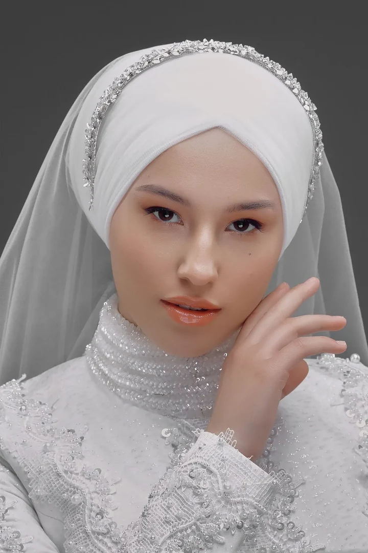 Gelinaksesuari - Kristal Tesettür Gelin Tacı – Zarif ve Minimal Işıltılı Gelin Saç Aksesuarı | 799