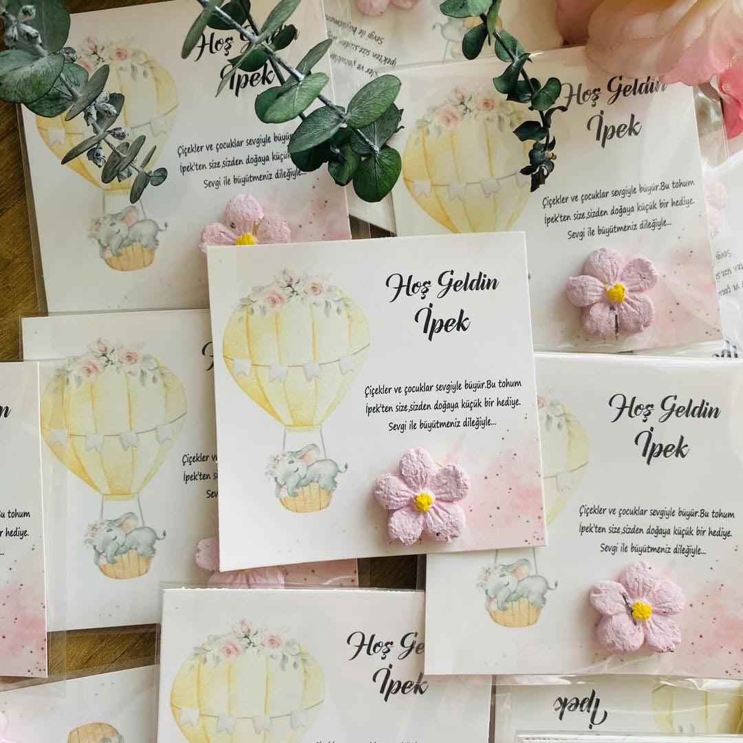 My Design - Çiçek Tohum Bombalı Yenidoğan Tohum Kartı