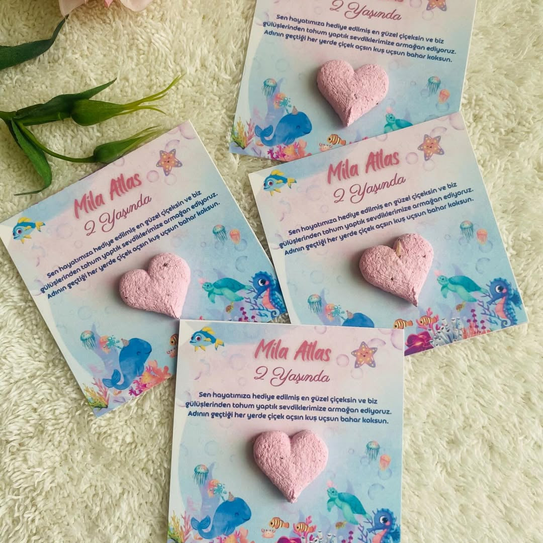 My Design - Sevimli Denizaltı Detaylı Doğum Günü Tohum Kartı