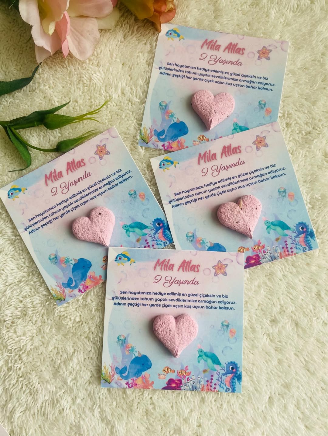 My Design - Sevimli Denizaltı Detaylı Doğum Günü Tohum Kartı