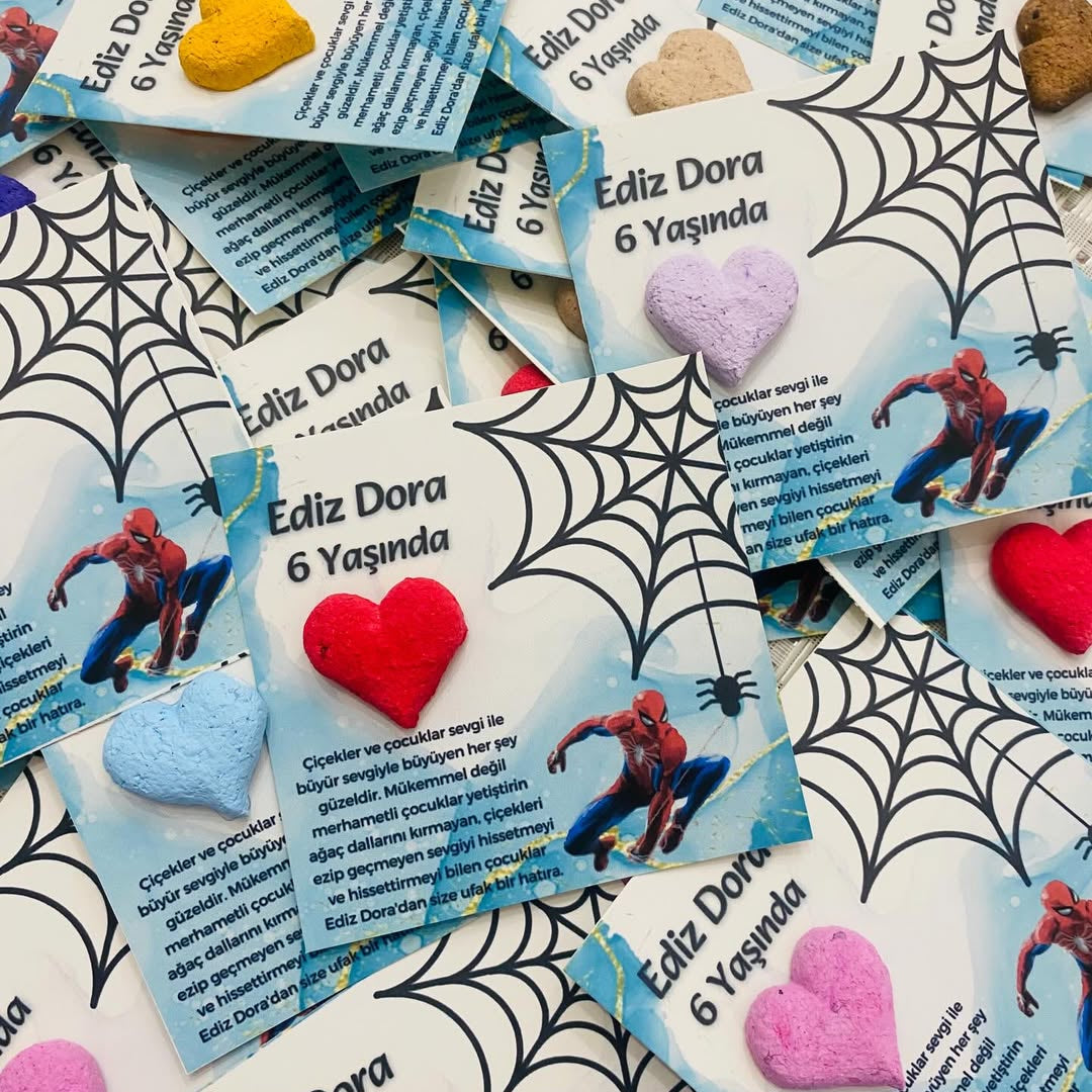 My Design - Örümcek Adam Desenli Doğum Günü Tohum Kartı