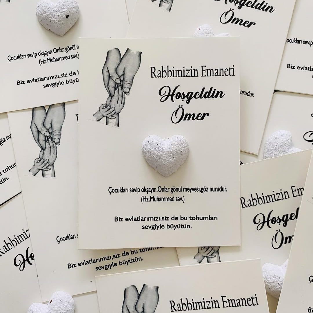 My Design - "Rabbimizin Emaneti" Yenidoğan Sade Tohum Kartı