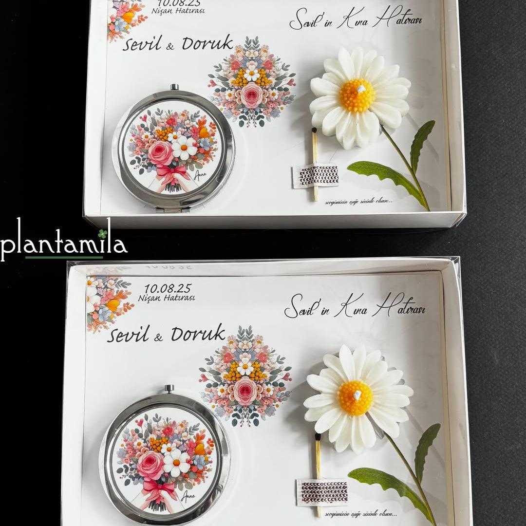 Plantamila - Ayna ve Mum Setli Kına Hatırası Paketi