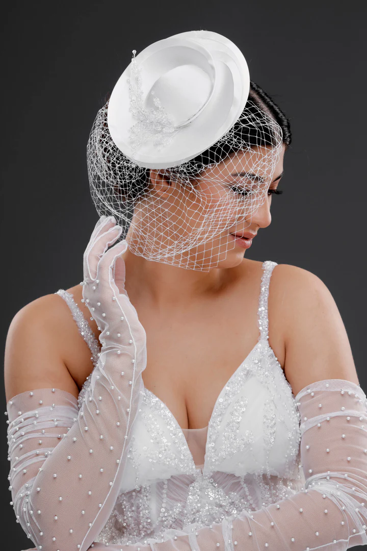 Gelinaksesuari - Vintage Fransız Stil Fascinator Şapka | 663